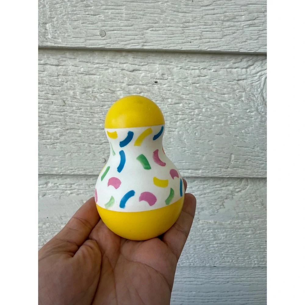 Lovevery Yellow Confetti Tummy Time Wobbler Weighted Sensory Baby Toy